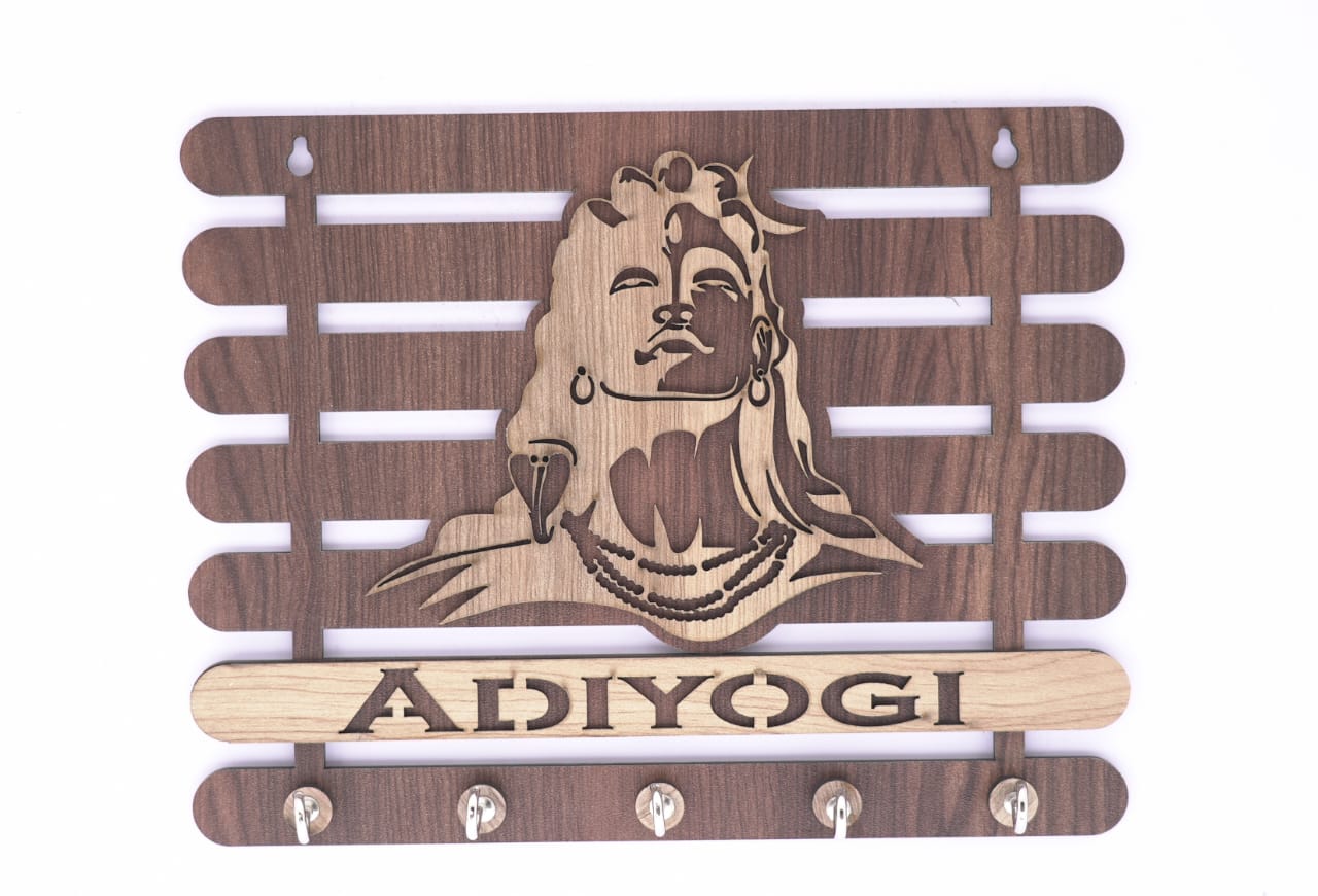 Adiyogi Wooden Keyholder