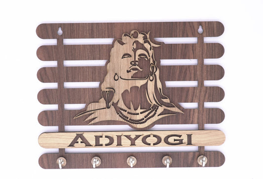Adiyogi Wooden Keyholder